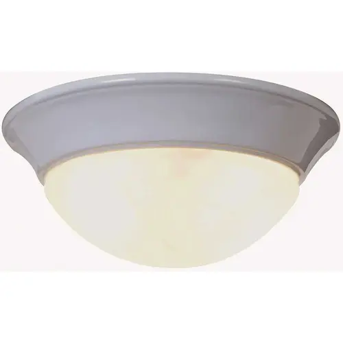 2-Lights White Flushmount