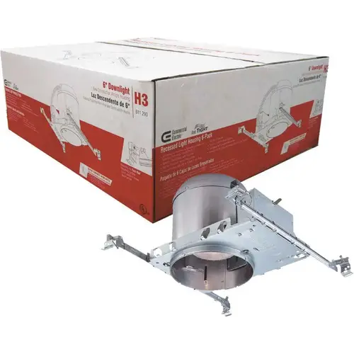 6 in. Aluminum New Construction IC Rated Recessed Can Airtight Housing Color/Finish Family - pack of 6 6 in. Aluminum New Construction IC Rated Recessed Can Airtight Housing Color/Finish Family - pack of 6