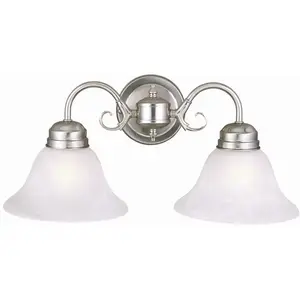 Design House 511600 Millbridge 2-Light Satin Nickel Sconce with Alabaster Glass Shade Color/Finish Family