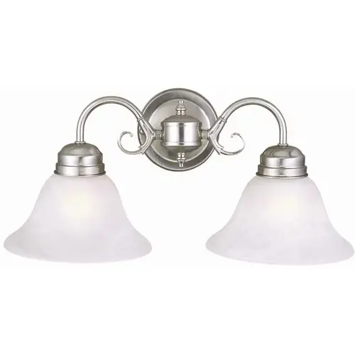 Millbridge 2-Light Satin Nickel Sconce with Alabaster Glass Shade Color/Finish Family