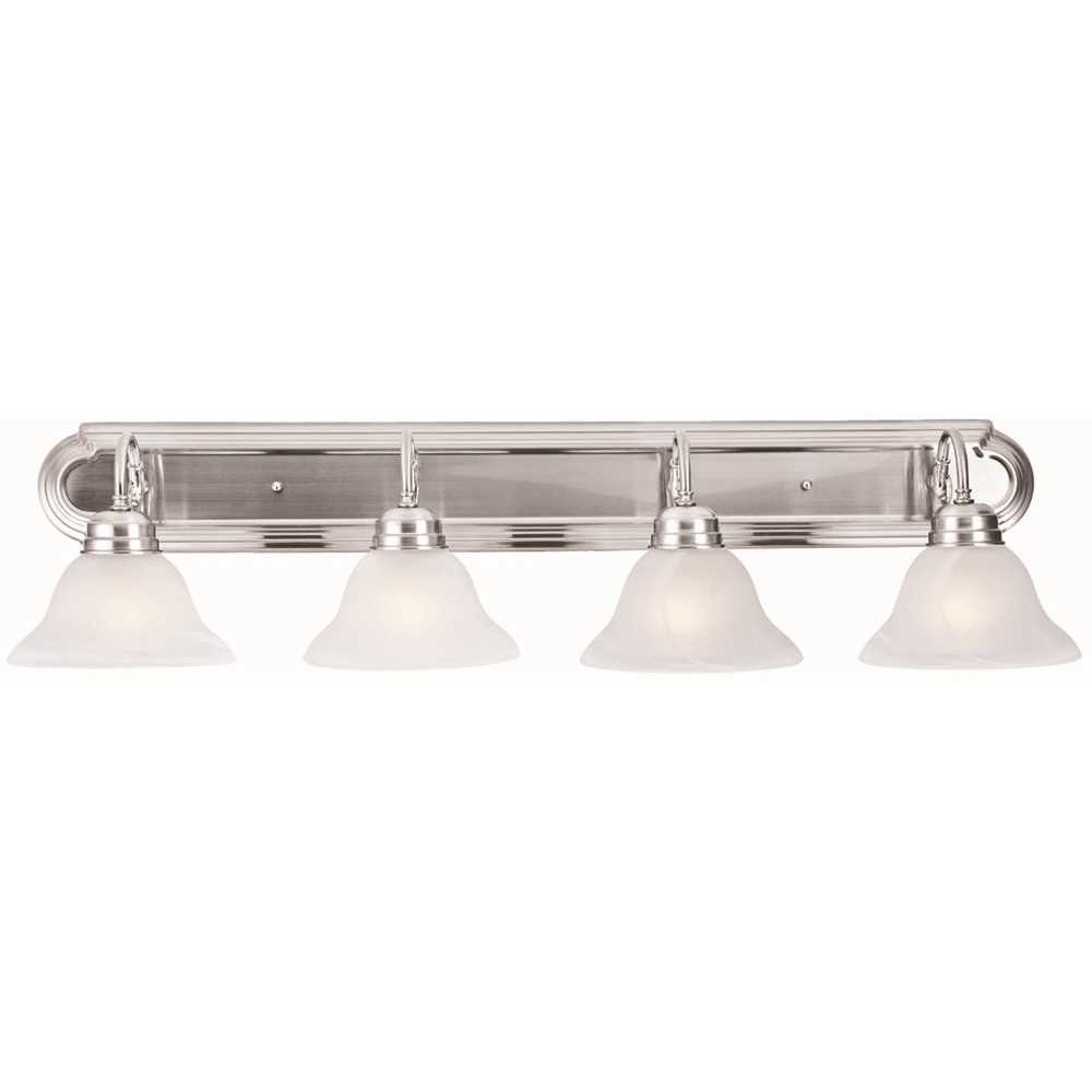 Design House 519215 Millbridge 4-Light Satin Nickel Vanity Light Color/Finish Family