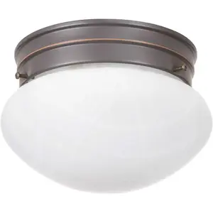 Design House 514547 Millbridge 1-Light 7-5/8 in. Oil Rubbed Bronze Ceiling Semi Flush Mount Light Fixture Color/Finish Family