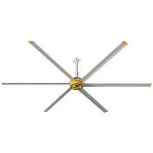 Big Ass Fans F-ES2-1201S34 3600 12 ft. Indoor Yellow and Silver Aluminum Shop Ceiling Fan with Wall Control