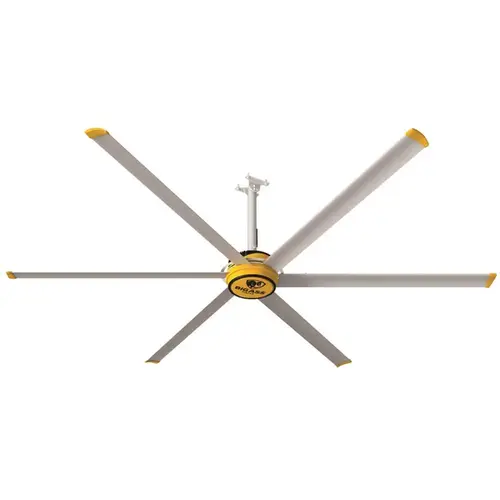 3025 10 ft. Indoor Yellow and Silver Aluminum Shop Ceiling Fan with Wall Control