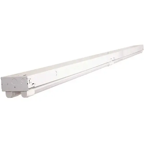 8 ft. 14-Watt 4-Light White Industrial LED White Strip Light Fixture with T8 LED 5000K Tubes Color/Finish Family