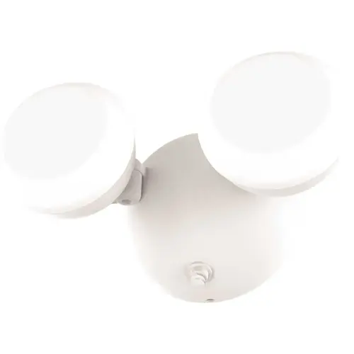 75-Watt Equivalent Twin-Head White Integrated Outdoor LED Flood Light, 1200 Lumens, Dusk to Dawn Outdoor Security Light 75-Watt Equivalent Twin-Head White Integrated Outdoor LED Flood Light, 1200 Lumens, Dusk to Dawn Outdoor Security Light