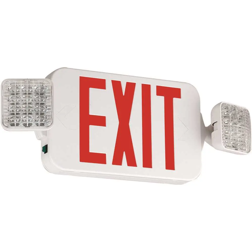 National Brand Alternative Compass 3.2-Watt Integrated LED White/Red Combination Exit/Emergency Light with Square Heads Color/Finish Family CCRHOSQ