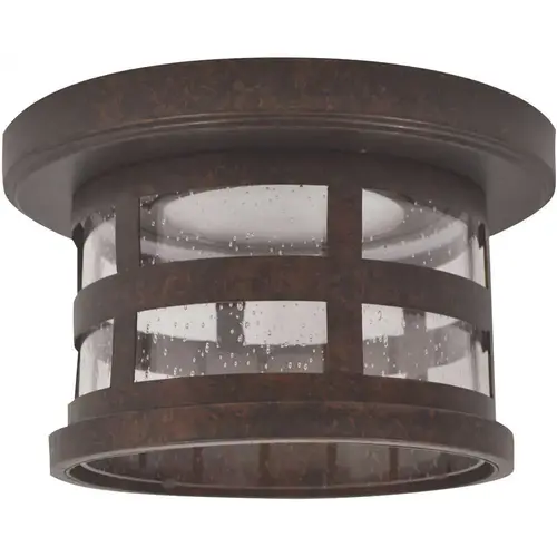 Washburn 1-Light Rustic Bronze Integrated LED Indoor/Outdoor Flush Mount Ceiling Light Washburn 1-Light Rustic Bronze Integrated LED Indoor/Outdoor Flush Mount Ceiling Light