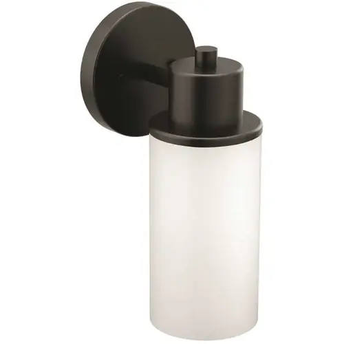 Iso 6 in. 100-Watt Equivalent Matte Black Sconce with Frosted White Glass Shade Color/Finish Family Iso 6 in. 100-Watt Equivalent Matte Black Sconce with Frosted White Glass Shade Color/Finish Family