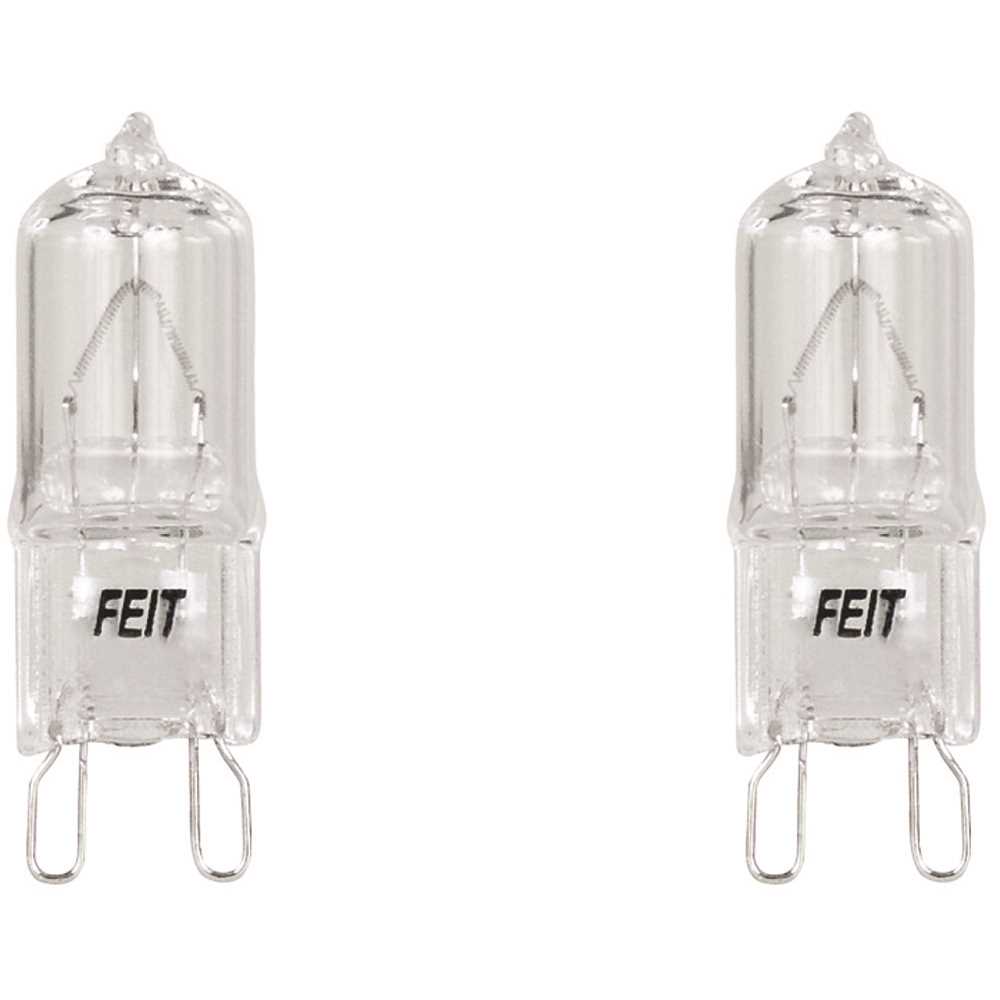Feit Electric BPQ40/G9/2/HDRP 40-Watt Bright White (3000K) T4 G9 Bi-Pin Base Dimmable Decorative Halogen Light Bulb - Pair