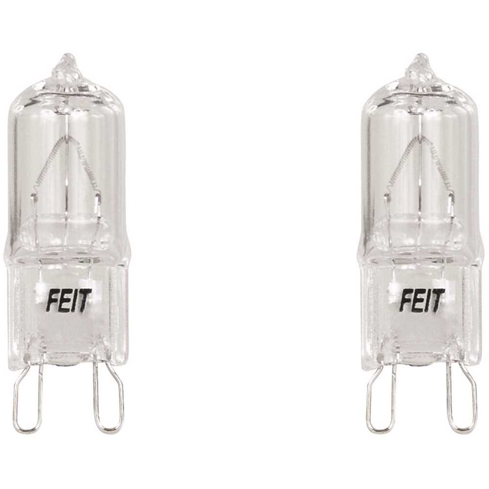 Feit Electric BPQ60/G9/2/HDRP 60-Watt Bright White (3000K) T4 G9 Bi-Pin Base Dimmable Decorative Halogen Light Bulb - Pair