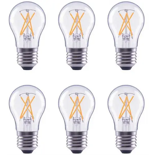 40-Watt Equivalent A15 Dimmable Clear Glass Filament Vintage E26 Medium Base Soft White LED Light Bulb - pack of 6