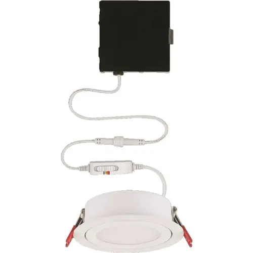 Slim Directional 4 in. Color Selectable New Construction and Remodel Canless Recessed Integrated LED Kit White Slim Directional 4 in. Color Selectable New Construction and Remodel Canless Recessed Integrated LED Kit White