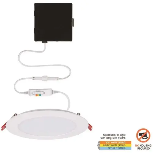 Ultra Slim 6 in. Color Selectable New Construction and Remodel Canless Recessed Integrated LED Kit White Ultra Slim 6 in. Color Selectable New Construction and Remodel Canless Recessed Integrated LED Kit White