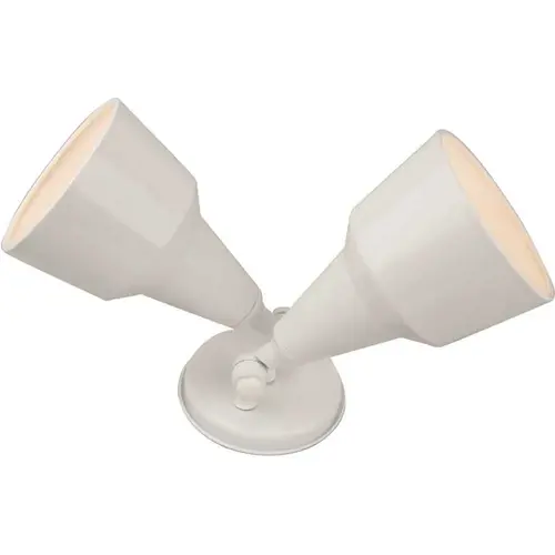 2-Light White Swivel Outdoor Flood Light with Adjustable Heads 2-Light White Swivel Outdoor Flood Light with Adjustable Heads