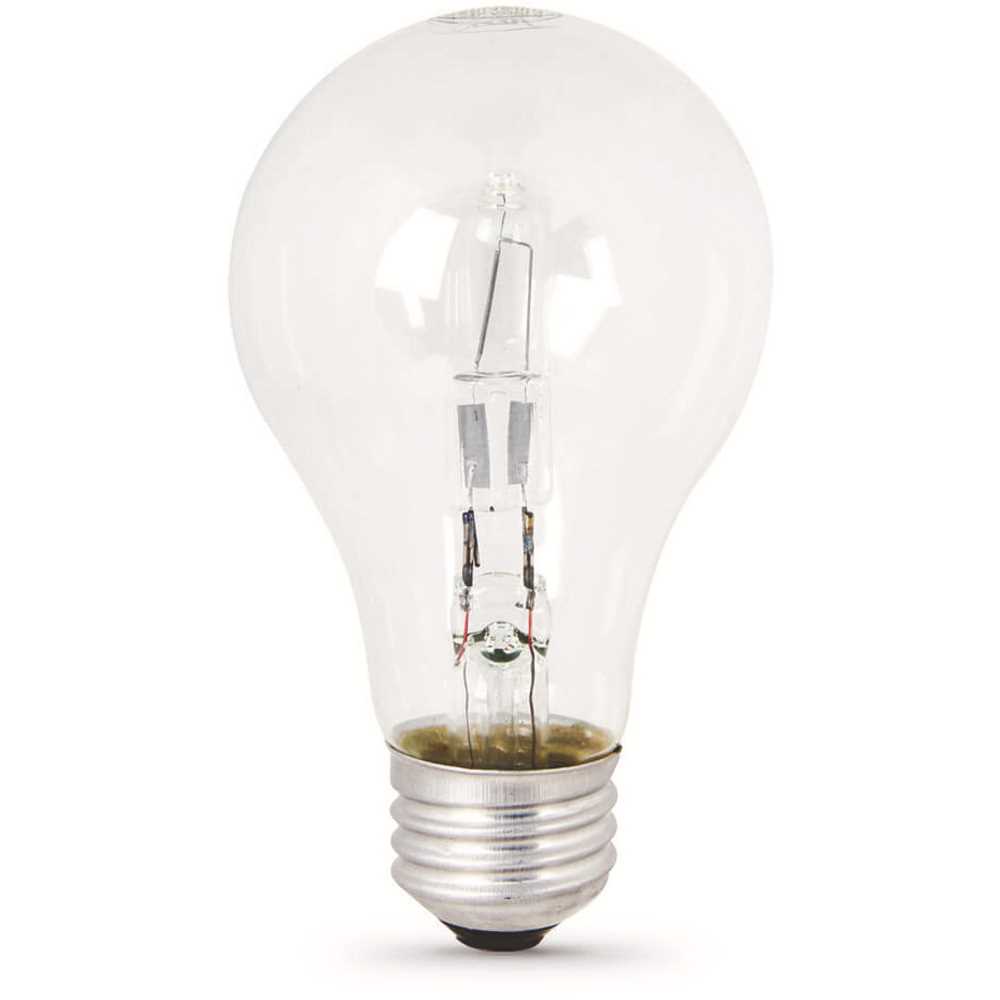 Feit Electric Q43A/CL/24 43-Watt Equivalent Bright White (3000K) A19 Dimmable Energy Saver Halogen Clear Light Bulb - pack of 24