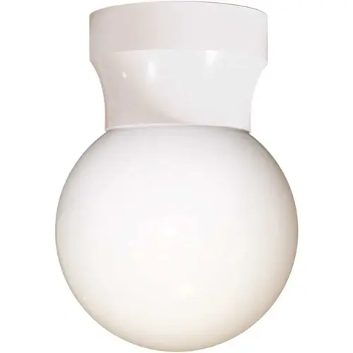 White Screw Neck Outdoor Flush Mount Ceiling Pocket Globe Lantern