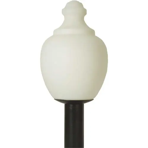 Acorn Outdoor With Black Post Top Fitter (White)