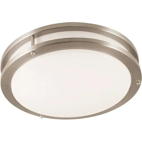 14.125 in. 1-Light Satin Nickel Fluorescent Flush Mount Color/Finish Family 14.125 in. 1-Light Satin Nickel Fluorescent Flush Mount Color/Finish Family