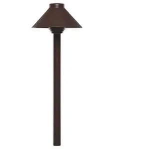 Sollos PSH055-TZ-15-LED Low Voltage 12-Volt Textured Bronze Path Light Straight Hat with Stem and Bulb