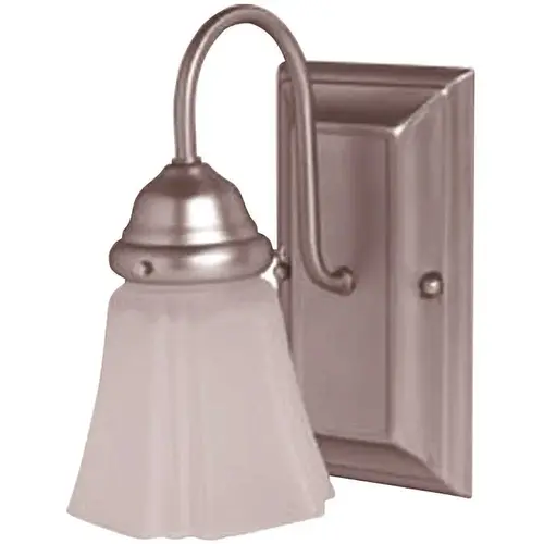 4.6 in. 1-Light Satin Nickel Wall Sconce with Clear Glass Shade Color/Finish Family