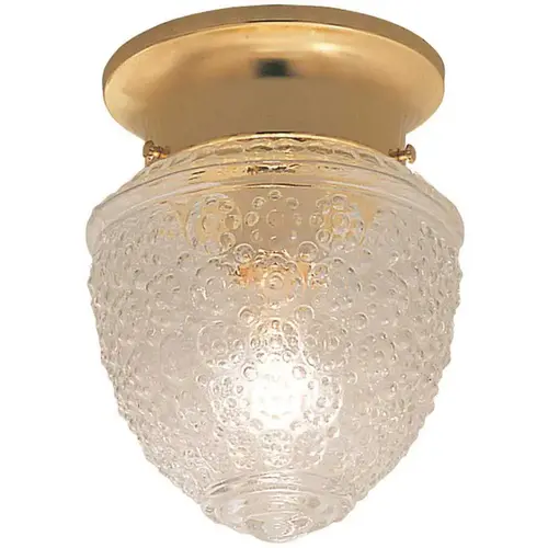 Basic Interior 7.25 in. 1-Light Polished Brass Flush Mount Ceiling Fixture Color/Finish Family