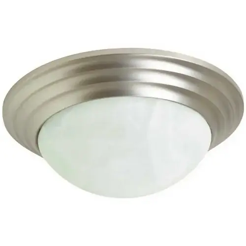Basic Twist Lock 8.75 in. 2-Light Satin Nickel Flush Mount Ceiling Fixture Color/Finish Family