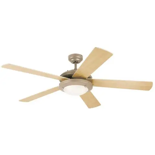 Comet 52 in. Integrated LED Brushed Pewter Ceiling Fan with Light Kit Multi-Colored