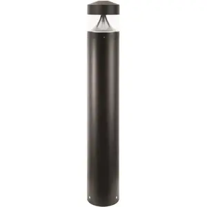 SOLUS SPC200BC-L10C-B Line-Voltage Black LED Landscape Bollard Light Exterior with Surface Mounted Aluminum Construction