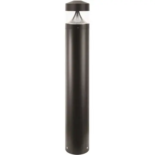 Line-Voltage Black LED Landscape Bollard Light Exterior with Surface Mounted Aluminum Construction