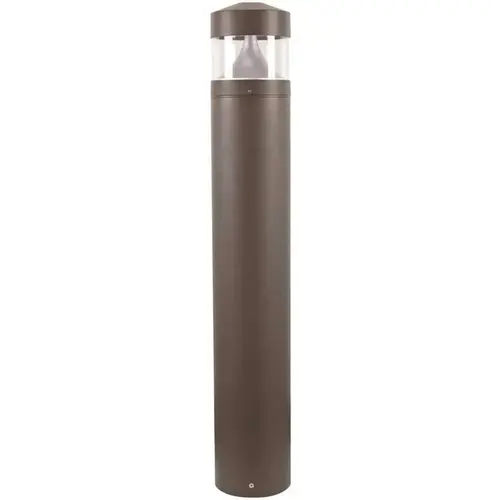 Line-Voltage Bronze LED Landscape Bollard Light Exterior with Surface Mounted Aluminum Construction
