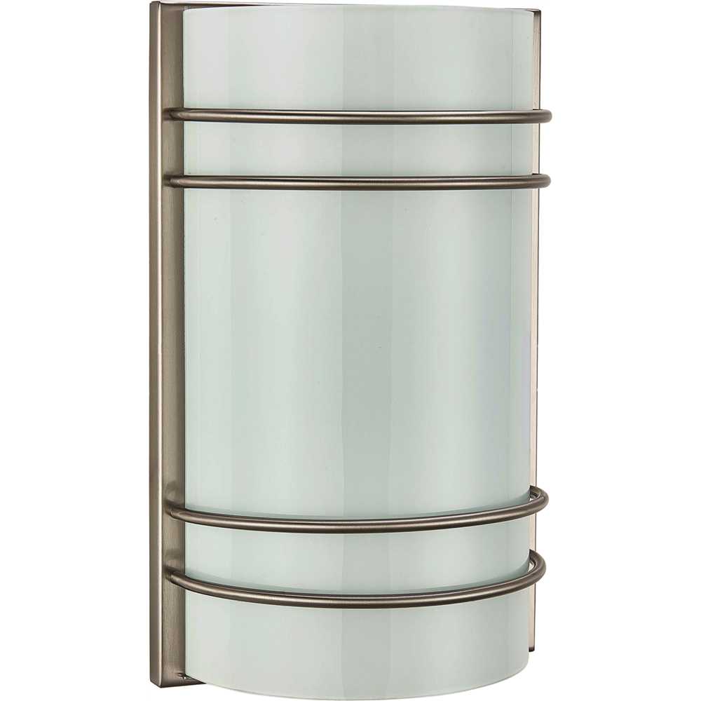 National Brand Alternative 2311-7-BN 2-Light Indoor Brushed Nickel Wall Sconce Lighting with Frosted White Glass Color/Finish Family