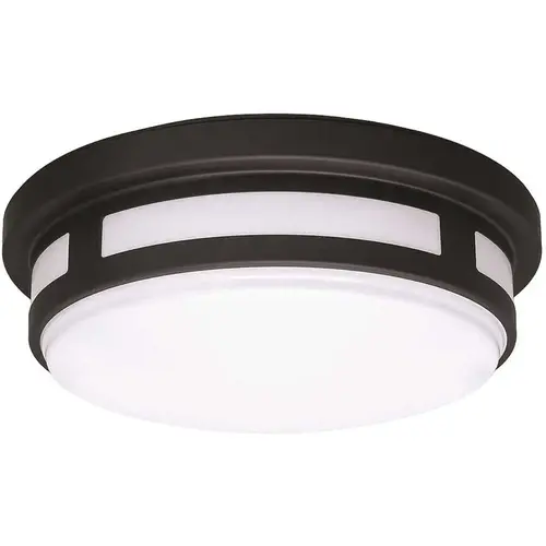 11 in. 1-Light Round Black LED Indoor Outdoor Flush Mount Ceiling Light Porch 830 Lumens 3 Color Temp Changes Wet Rated