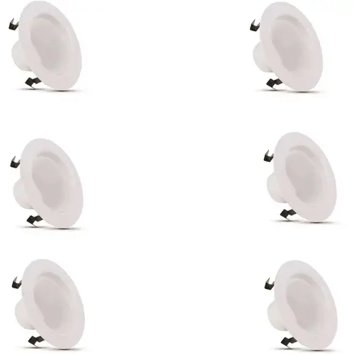 4 in. 75-Watt Equivalent Bright White 3000K High Output CEC Integrated LED Retrofit White Recessed Light Trim - pack of 6 4 in. 75-Watt Equivalent Bright White 3000K High Output CEC Integrated LED Retrofit White Recessed Light Trim - pack of 6