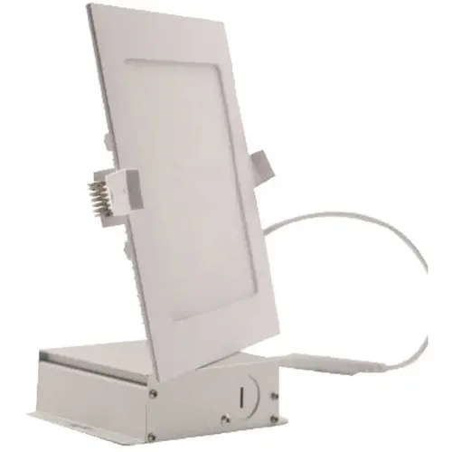 6 in. Selectable CCT Ultra-Slim Canless Integrated LED Recessed Light Trim for Shallow Ceiling Square Wet Location White