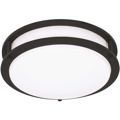 16 in. Matte Black Integrated Selectable LED CCT Round Flush Mount Light Color/Finish Family