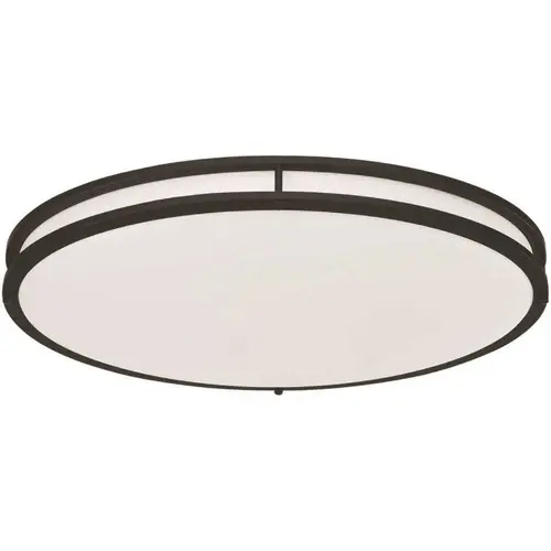 24 in. Matte Black Integrated Selectable LED CCT Oval Flush Mount Light Color/Finish Family