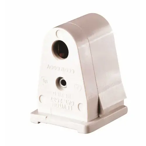 660-Watt White Slimline Base Single Pin Pedestal Slide-On Lock-On Stationary Standard Fluorescent Lampholder 660-Watt White Slimline Base Single Pin Pedestal Slide-On Lock-On Stationary Standard Fluorescent Lampholder