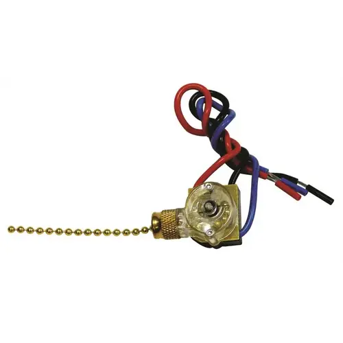 Pass and Seymour Heavy-Duty 2-Circuit 4-Position Pull Chain Light Switch Brass Pass and Seymour Heavy-Duty 2-Circuit 4-Position Pull Chain Light Switch Brass