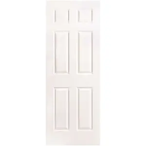 Masonite 38727 36 in. x 80 in. 6-Panel Right-Handed Solid-Core Textured Primed Composite Single Prehung Interior Door