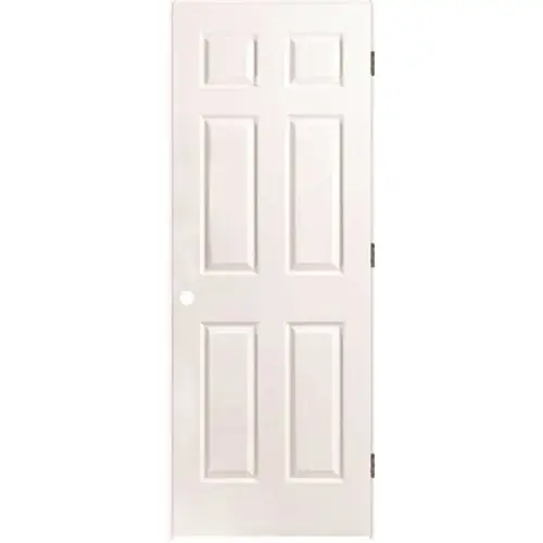 34 in. x 80 in. Textured 6-Panel Primed White Right Handed Hollow Core Composite Single Prehung Interior Door