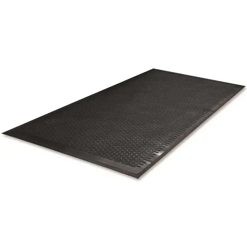 33.5 in. Width x 56 in. Length Nylon/Rubber Clean Step Scraper Floor Mat Black