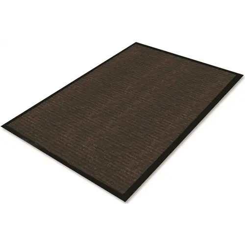 48 in. W x 72 in. L Rubber Gold Dual-Rib Hard Surface Floor Mat Chocolate