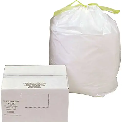 13 Gal. Drawstring Trash Bags White - pack of 50 13 Gal. Drawstring Trash Bags White - pack of 50
