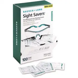 Bausch & Lomb, Inc BAL8576 Sight Savers Pre-Moistened Anti-Fog Tissues with Silicone White - pack of 100
