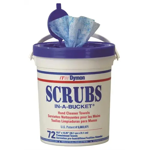 Waterless Hand Cleaning Wipe - 72 Wipes Tub - Citrus Fragrance Blue/White Waterless Hand Cleaning Wipe - 72 Wipes Tub - Citrus Fragrance Blue/White