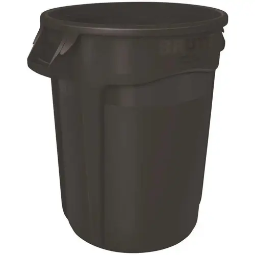 BRUTE Round Container without Lid, 44 gal, Heavy-Duty Plastic, Utility Waste, Black - pack of 4 BRUTE Round Container without Lid, 44 gal, Heavy-Duty Plastic, Utility Waste, Black - pack of 4