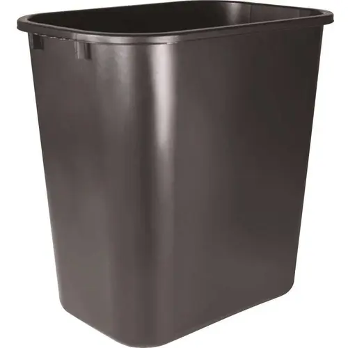 7 Gal. Polyethylene Touchless Rectangular Waste Basket in Black