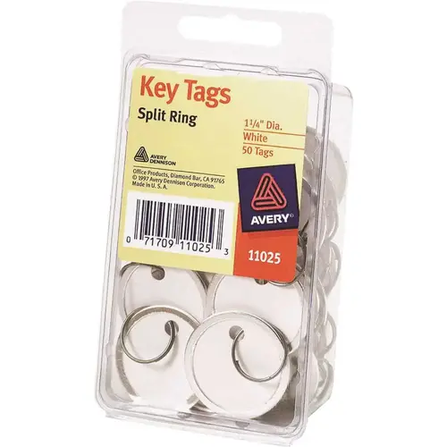 Key Tags White - pack of 50