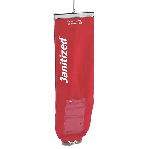 Red Cotton/SMS Lined Upright Cloth Bag for Eureka Sanitaire with Lock, Top Load, No Zipper, Equivalent to 53354-3